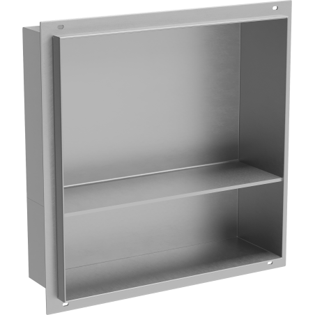 Mexen X-Wall-NR falc nélküli süllyesztett polc 30 x 30 cm, inox - 1911303010S