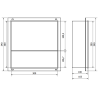 Mexen X-Wall-NR falc nélküli süllyesztett polc 30 x 30 cm, inox - 1911303010S