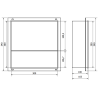 Mexen X-Wall-NR raft încastrat fără guler de mascare prevăzut cu un raft 30 x 30 cm, inox - 1911303010S