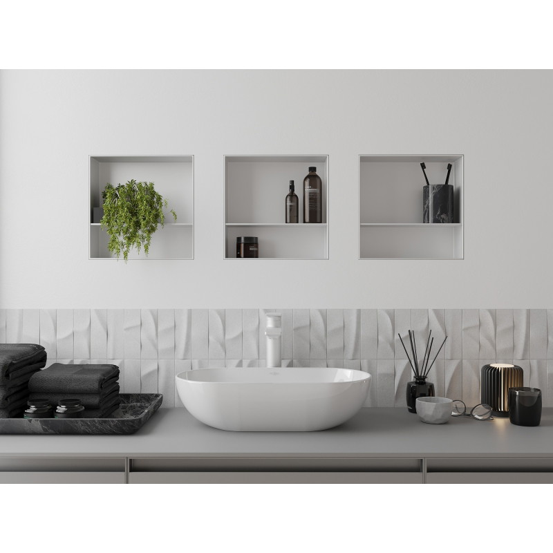 Mexen X-Wall-NR raft încastrat fără flanșă cu raft 30 x 30 cm, alb - 1921303010S