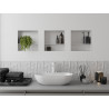 Mexen X-Wall-NR etajeră încastrată fără coloană cu etajeră 30 x 30 cm, albă - 1921303010S