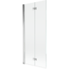 Mexen Mist paravan de cadă cu 2 panouri, stânga 80 x 150 cm, transparent, crom - 8A9-080-002-01-00-L