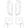 Mexen Mist-H uși de duș batante dreapta 80 cm, transparent, negru - 8A5-080-000-70-00-P