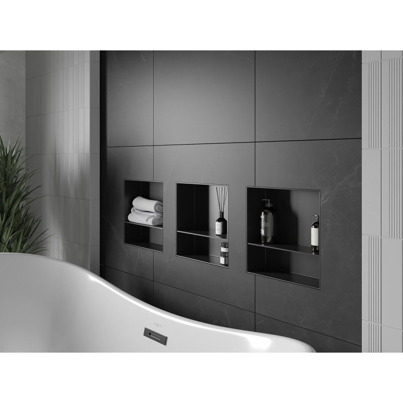 Mexen X-Wall-NR raft încastrat fără ramă cu raft 30 x 30 cm, negru - 1971303010S