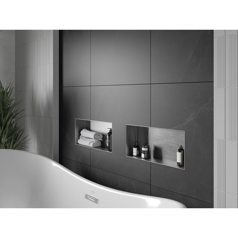 Mexen X-Wall-NR raft încastrat fără margine 45 x 20 cm, inox - 1911452010