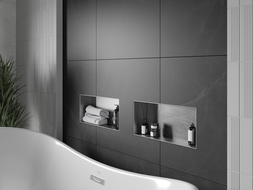 Mexen X-Wall-NR bemélyített polc perem nélkül, 45 x 20 cm, inox - 1911452010
