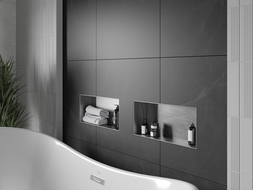 Mexen X-Wall-NR perem nélküli falba süllyesztett polc 45 x 20 cm, inox - 1911452010