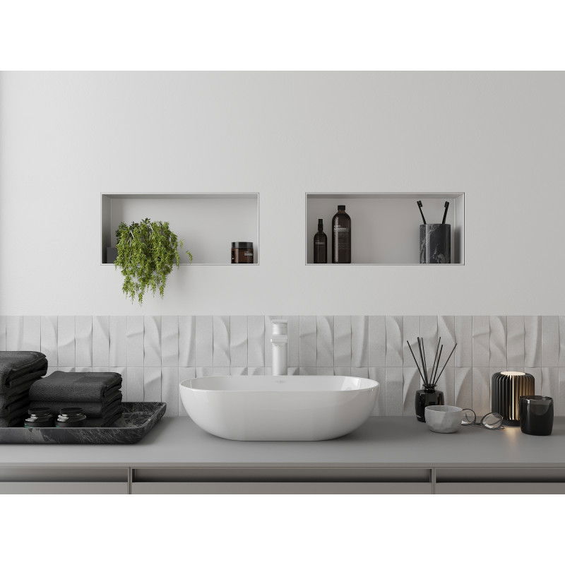 Mexen X-Wall-NR raft încastrat fără flanșă 45 x 20 cm, alb - 1921452010