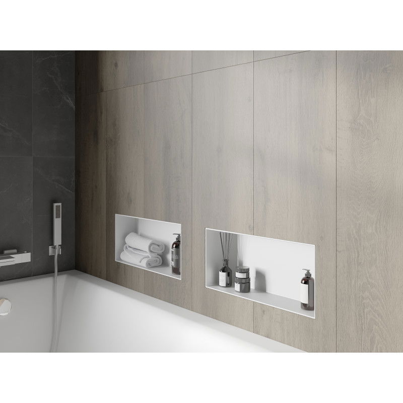 Mexen X-Wall-NR raft încastrat fără flanșă 45 x 20 cm, alb - 1921452010