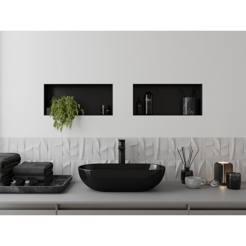 Mexen X-Wall-NR raft încastrat fără flanșă 45 x 20 cm, negru - 1971452010