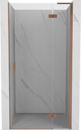 Mexen Mist-H L usa de duș atașabilă dreaptă 90 cm, transparentă, cupru periat - 8A5L-090-000-65-00-P