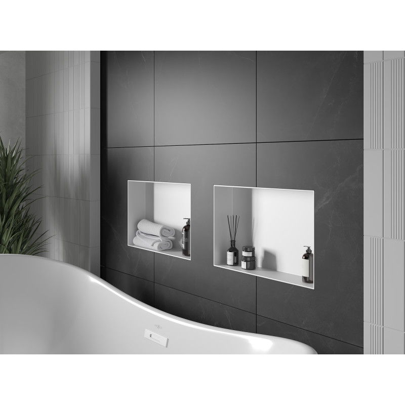 Mexen X-Wall-NR raft nișă fără flanșă 45 x 30 cm, alb - 1921453010