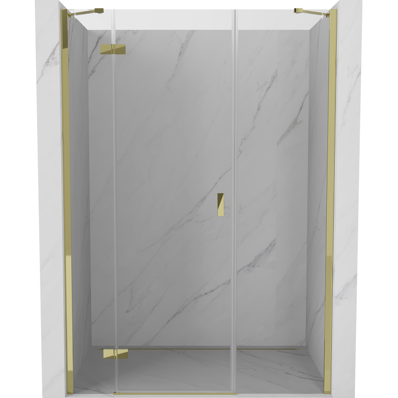 Mexen Mist-H uși de duș batante stânga 140 cm, transparent, aurii - 8A5-140-001-50-00-L