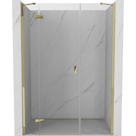 Mexen Mist-H uși de duș batante stânga 140 cm, transparent, aurii - 8A5-140-001-50-00-L