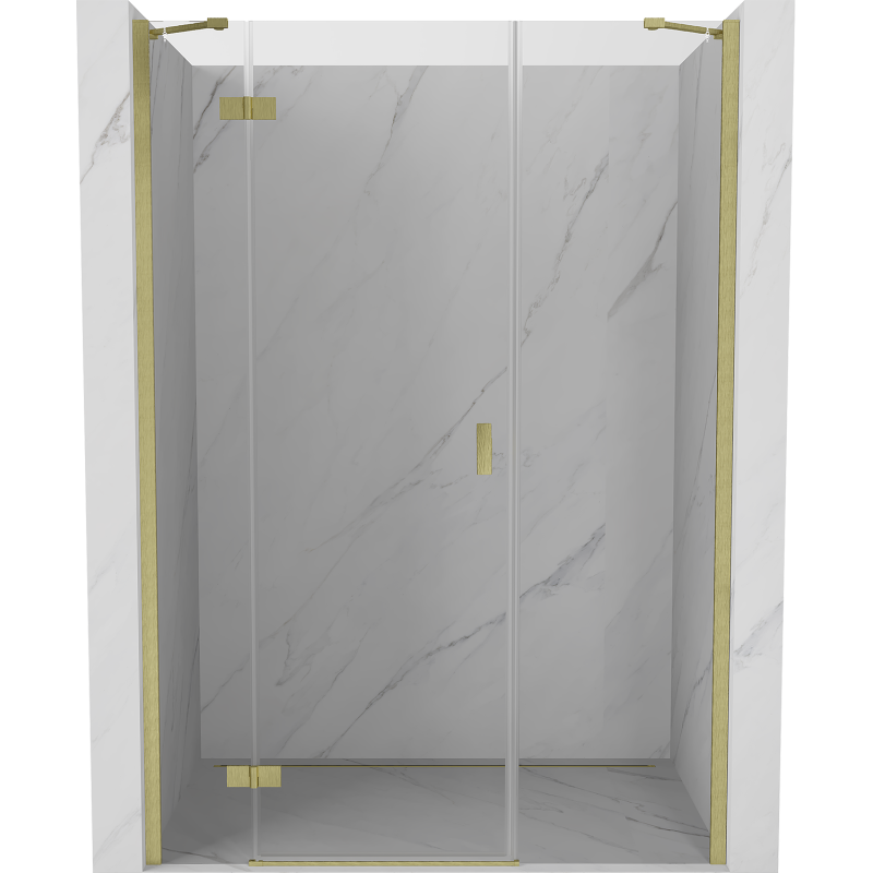 Mexen Mist-H bal oldali nyíló zuhanyajtó 155 cm, átlátszó, arany szálcsiszolt - 8A5-155-001-55-00-L