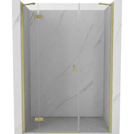 Mexen Mist-H uși de duș batante stânga 155 cm, transparent, aurie periată - 8A5-155-001-55-00-L