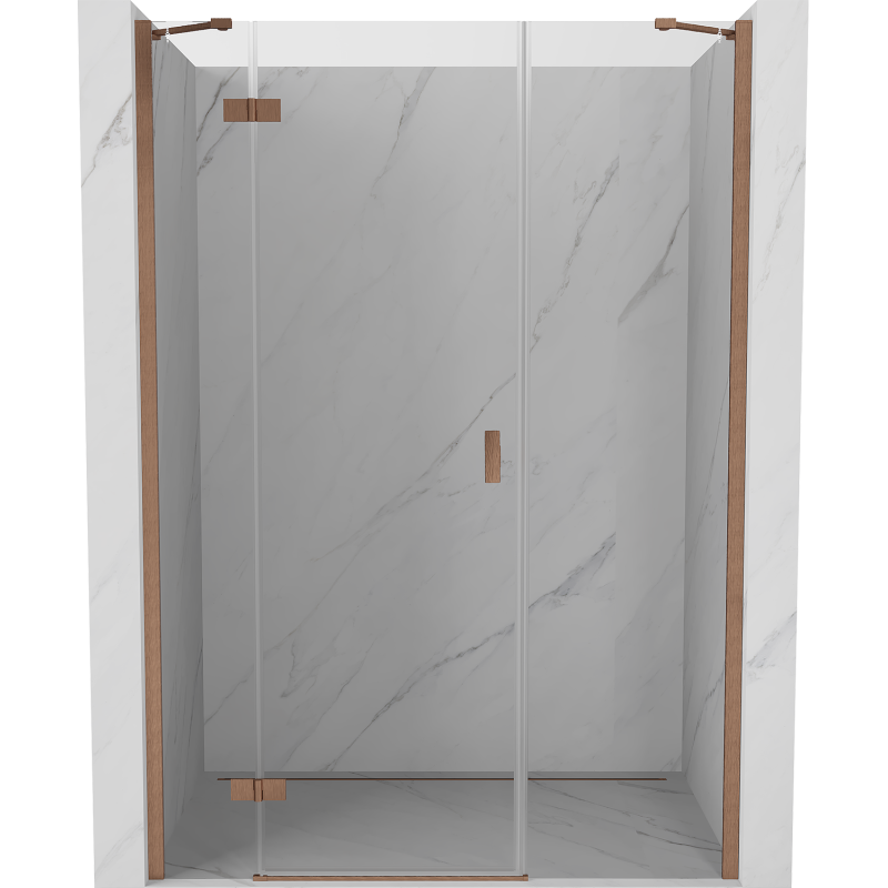 Mexen Mist-H uși de duș batante stânga 130 cm, transparent, cupru periat - 8A5-130-001-65-00-L