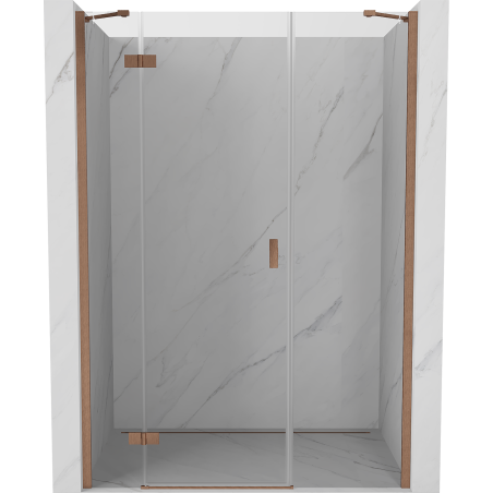 Mexen Mist-H uși de duș batante stânga 130 cm, transparent, cupru periat - 8A5-130-001-65-00-L