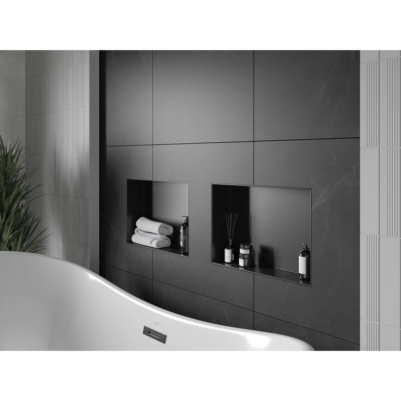 Mexen X-Wall-NR raft încastrat fără flanșă 45 x 30 cm, negru - 1971453010