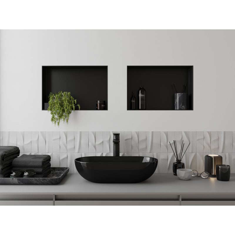 Mexen X-Wall-NR fali nélküli mélyedéses polc 45 x 30 cm, fekete - 1971453010