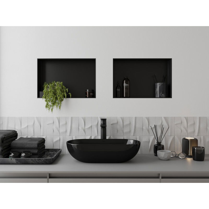 Mexen X-Wall-NR raft încastrat fără flanșă 45 x 30 cm, negru - 1971453010