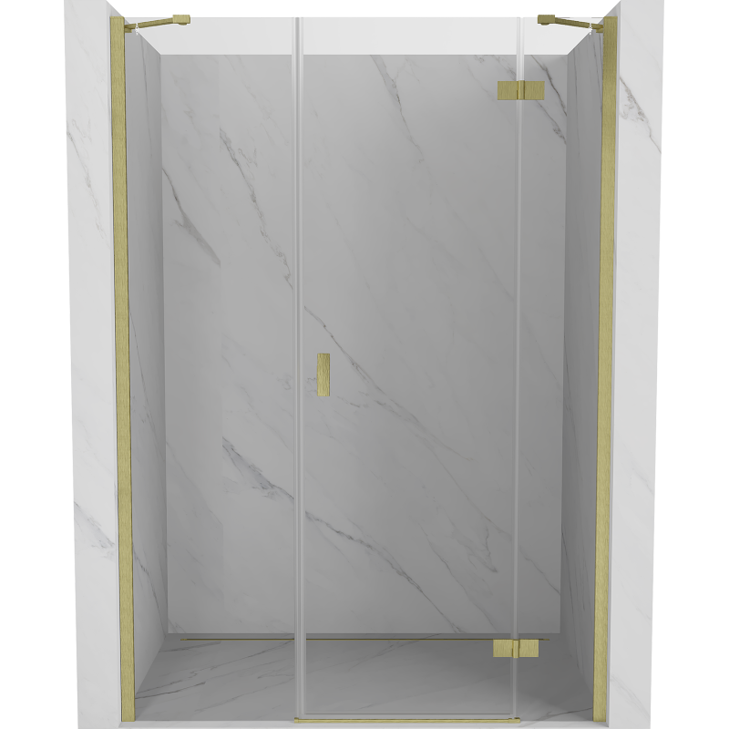 Mexen Mist-H ușă de duș batantă dreapta 155 cm, transparentă, auriu periat - 8A5-155-001-55-00-P