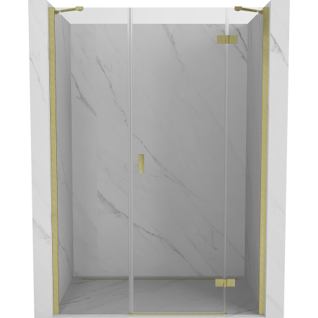 Mexen Mist-H ușă de duș batantă dreapta 155 cm, transparentă, auriu periat - 8A5-155-001-55-00-P