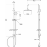 Mexen T05 coloană de duș, auriu/alb - 798050593-50