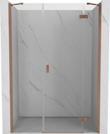 Mexen Mist-H uși de duș rabatabile dreapta 120 cm, transparent, cupru periat - 8A5-120-001-65-00-P