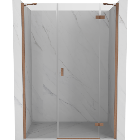 Mexen Mist-H ușă de duș batantă dreaptă 125 cm, transparentă, cupru periat - 8A5-125-001-65-00-P