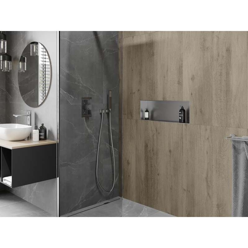 Mexen X-Wall-NR perem nélküli fali polc 60 x 20 cm, inox - 1911602010