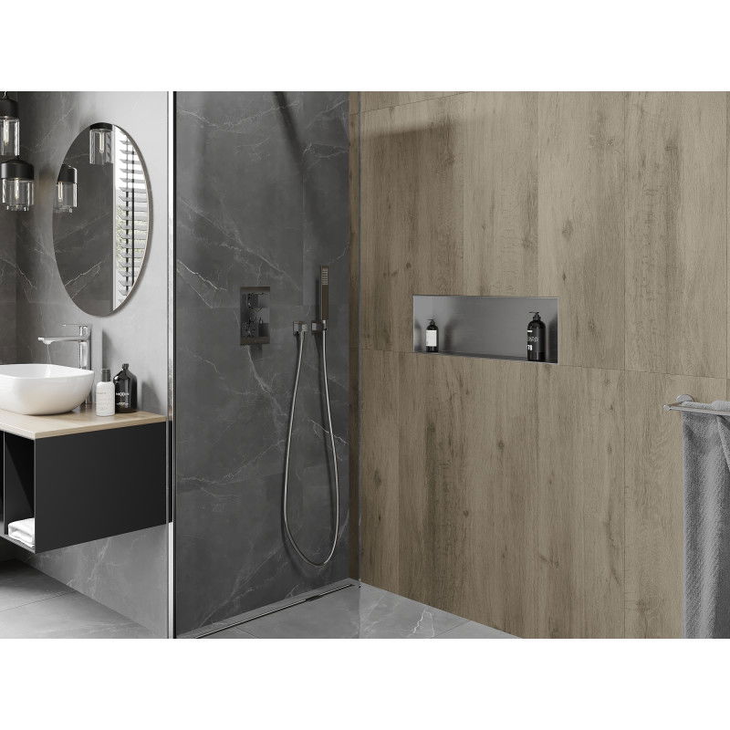 Mexen X-Wall-NR raft în perete fără flanșă 60 x 20 cm, inox - 1911602010