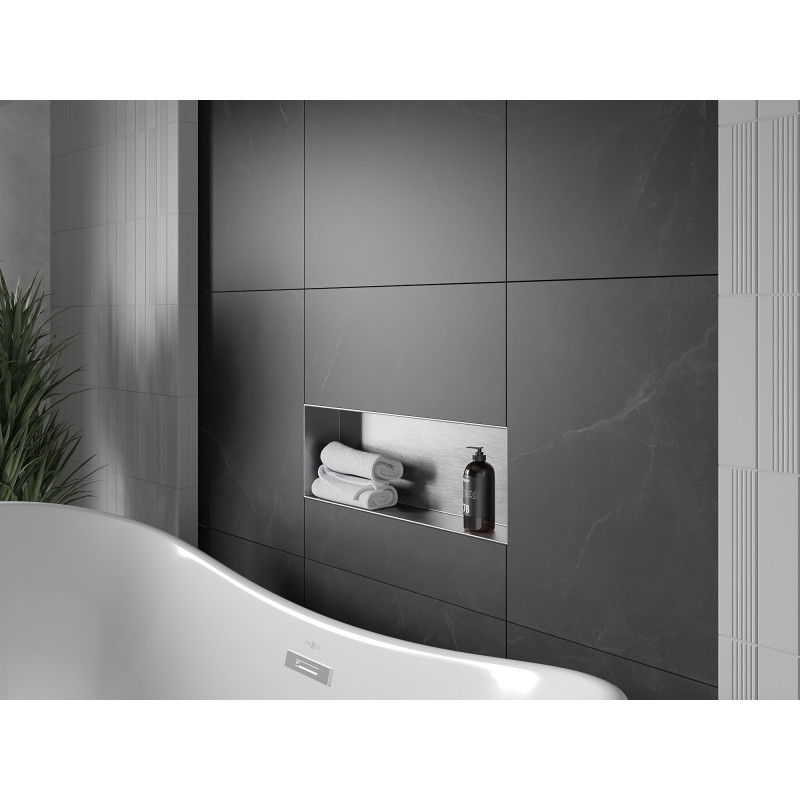 Mexen X-Wall-NR raft în perete fără flanșă 60 x 20 cm, inox - 1911602010