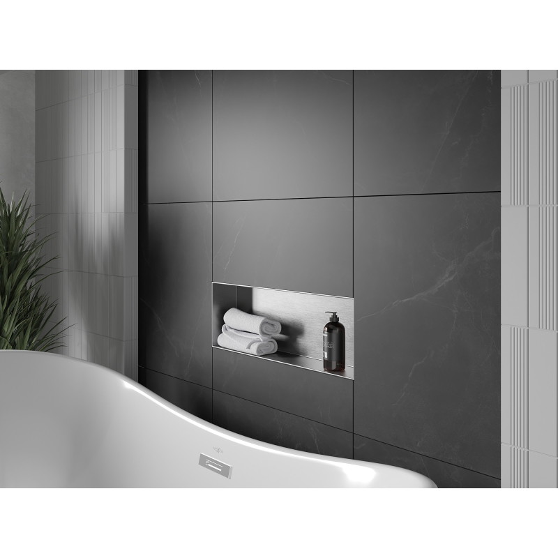 Mexen X-Wall-NR raft încastrat fără margine 60 x 20 cm, inox - 1911602010