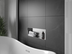 Mexen X-Wall-NR perem nélküli falba süllyesztett polc 60 x 20 cm, inox - 1911602010