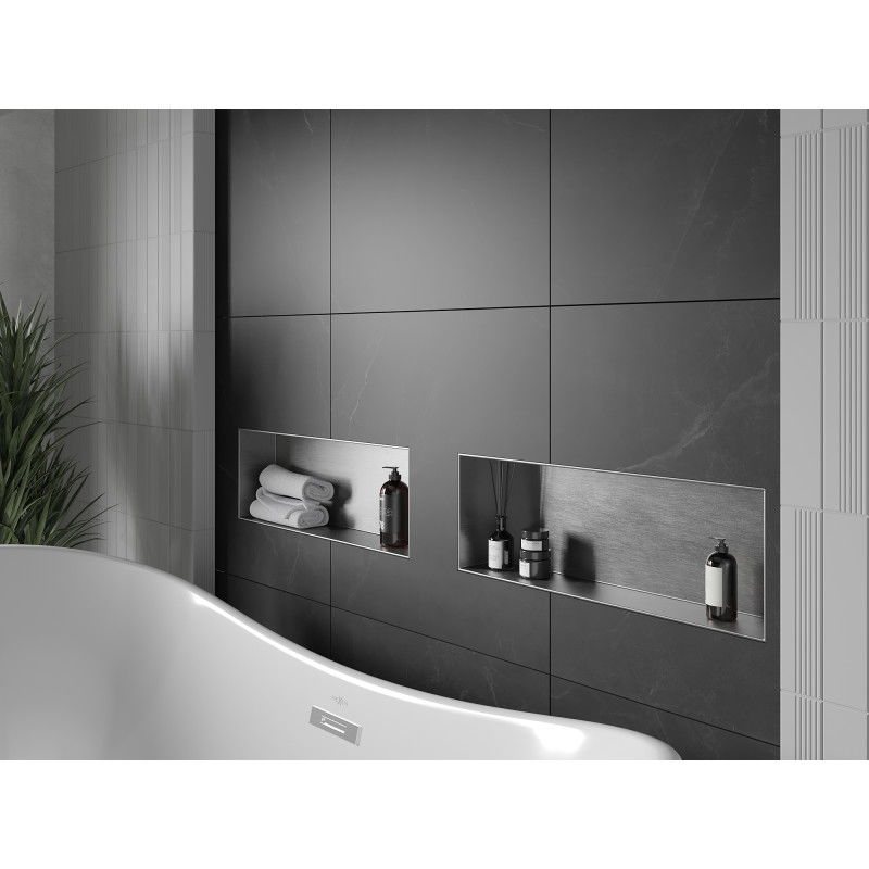 Mexen X-Wall-NR raft în perete fără flanșă 60 x 20 cm, inox - 1911602010