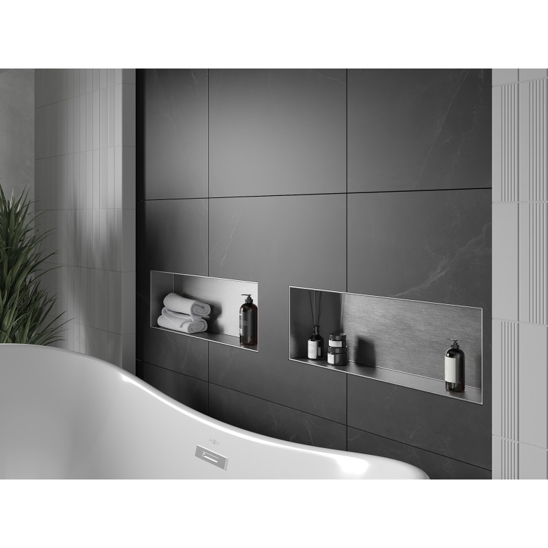 Mexen X-Wall-NR raft încastrat fără margine 60 x 20 cm, inox - 1911602010