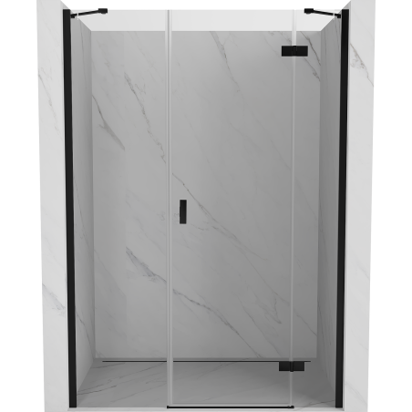 Mexen Mist-H jobbos nyíló zuhanyajtó 130 cm, átlátszó, fekete - 8A5-130-001-70-00-P