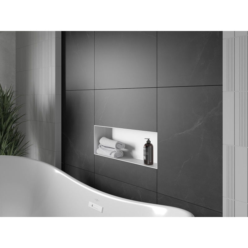 Mexen X-Wall-NR raft încastrat fără flanșă 60 x 20 cm, alb - 1921602010