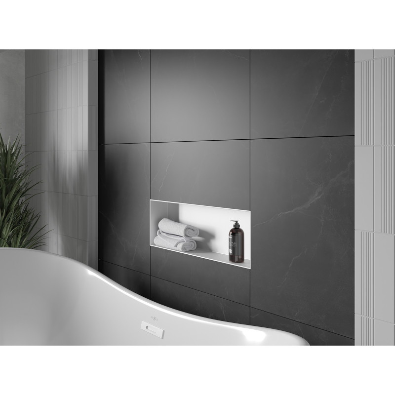 Mexen X-Wall-NR raft încastrat fără margine 60 x 20 cm, alb - 1921602010