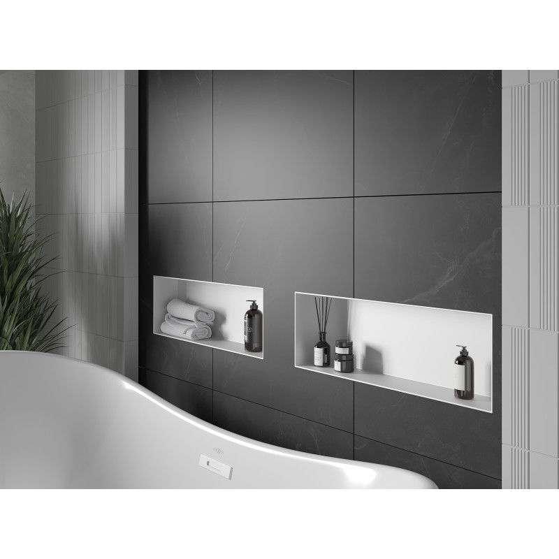 Mexen X-Wall-NR süllyesztett polc perem nélkül 60 x 20 cm, fehér - 1921602010