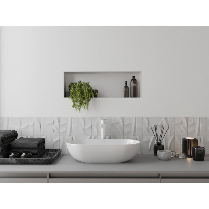 Mexen X-Wall-NR raft încastrat fără flanșă 60 x 20 cm, alb - 1921602010