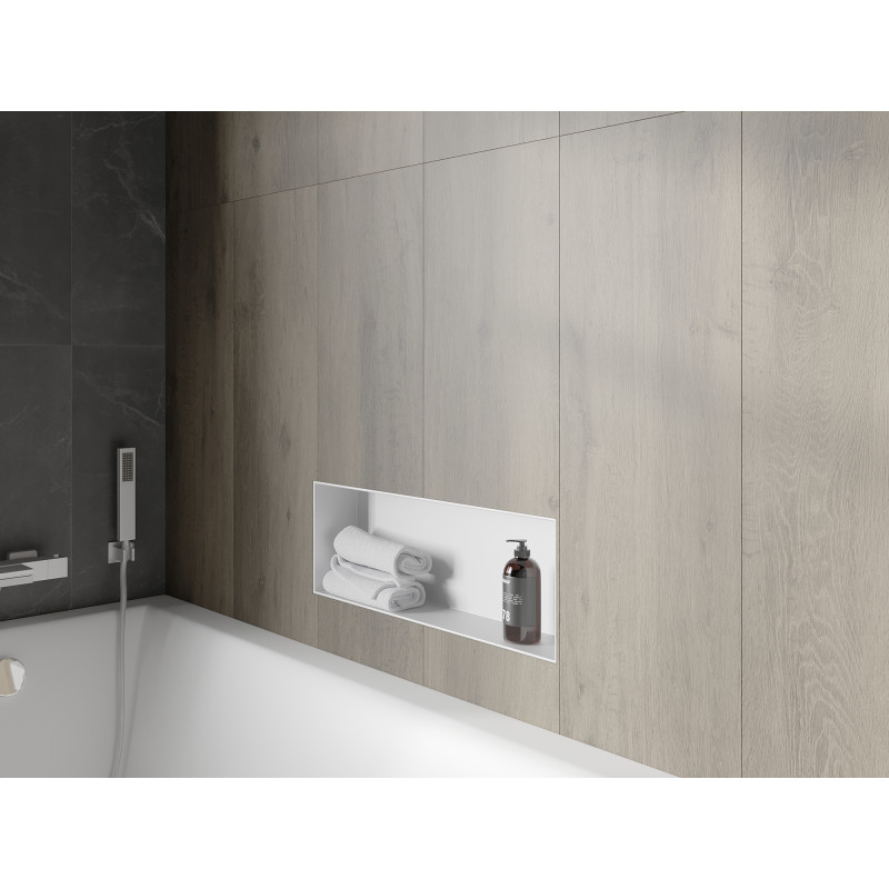 Mexen X-Wall-NR raft în perete fără flanșă 60 x 20 cm, alb - 1921602010