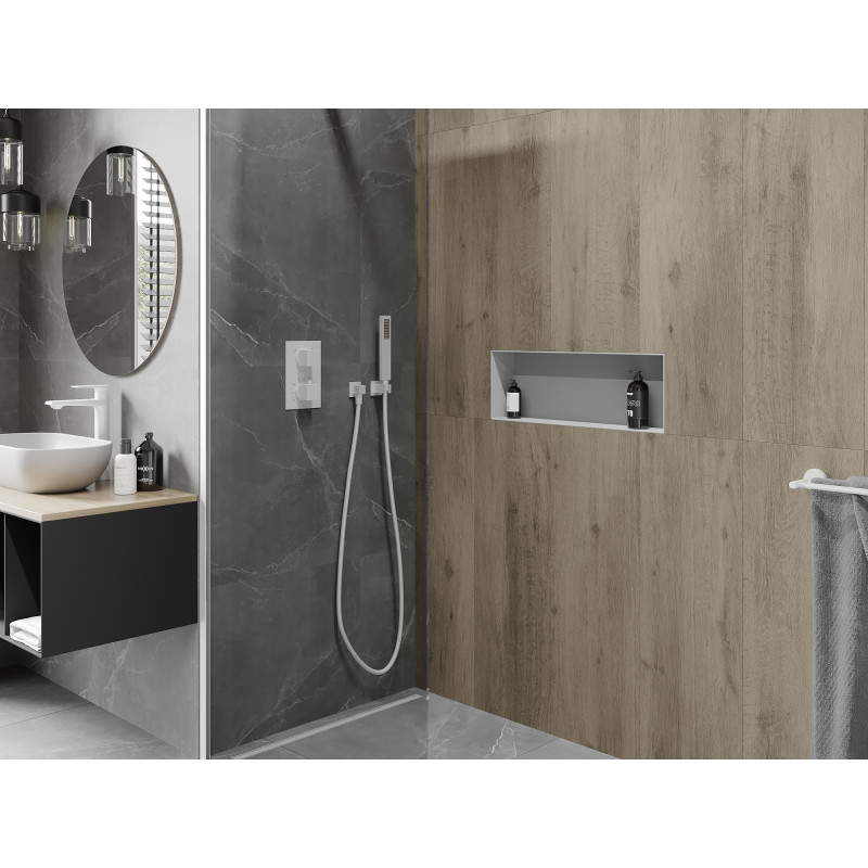 Mexen X-Wall-NR raft în perete fără flanșă 60 x 20 cm, alb - 1921602010