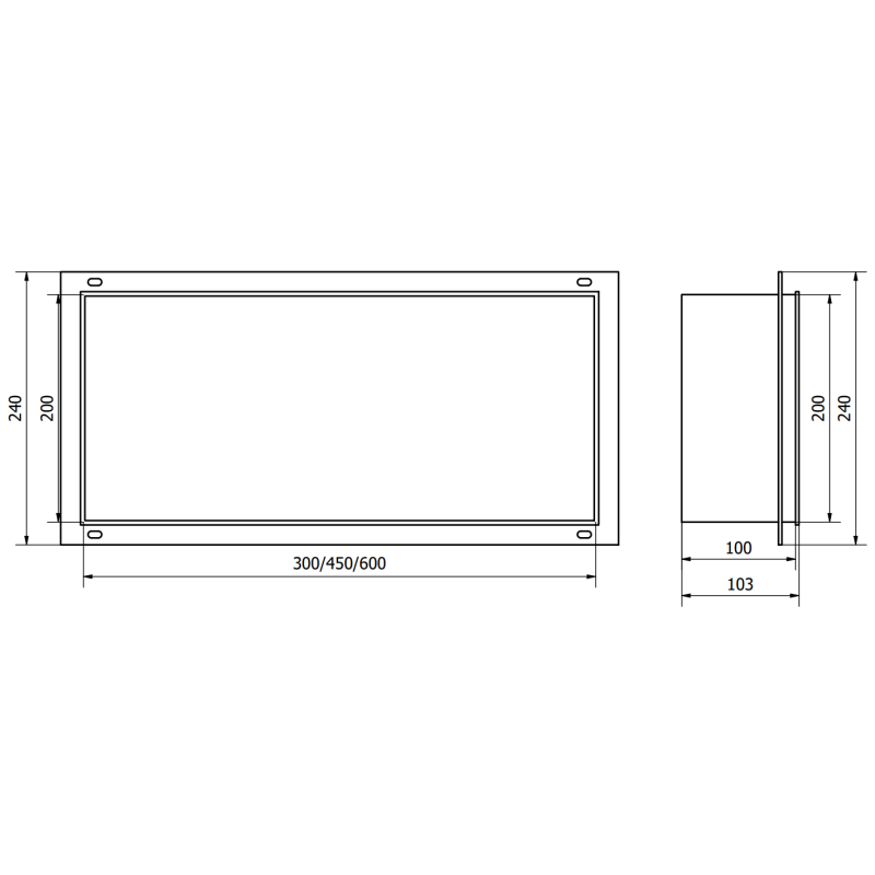Mexen X-Wall-NR raft încastrat fără guler de mascare 60 x 20 cm, Aurie - 1951602010