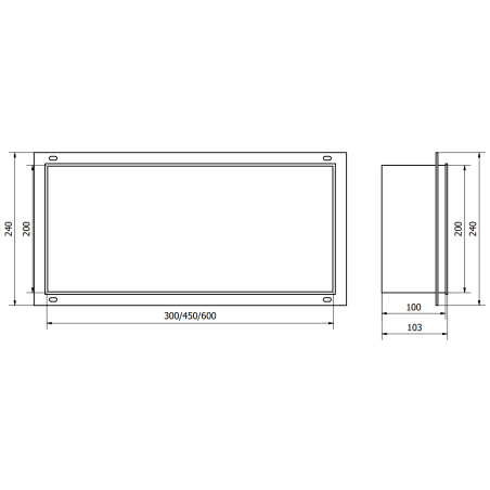 Mexen X-Wall-NR raft încastrat fără guler de mascare 60 x 20 cm, Aurie - 1951602010
