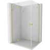 Cabină de duș cu uși batante Mexen Mist-H L Duo 75 x 80 cm, transparent, auriu periat - 8A5L-075L-080P-55-00