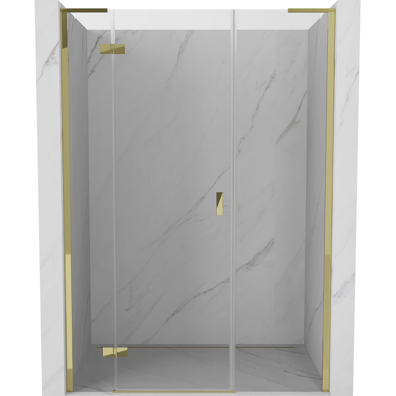 Mexen Mist-H L uși de duș batante stânga 150 cm, transparent, aurii - 8A5L-150-001-50-00-L