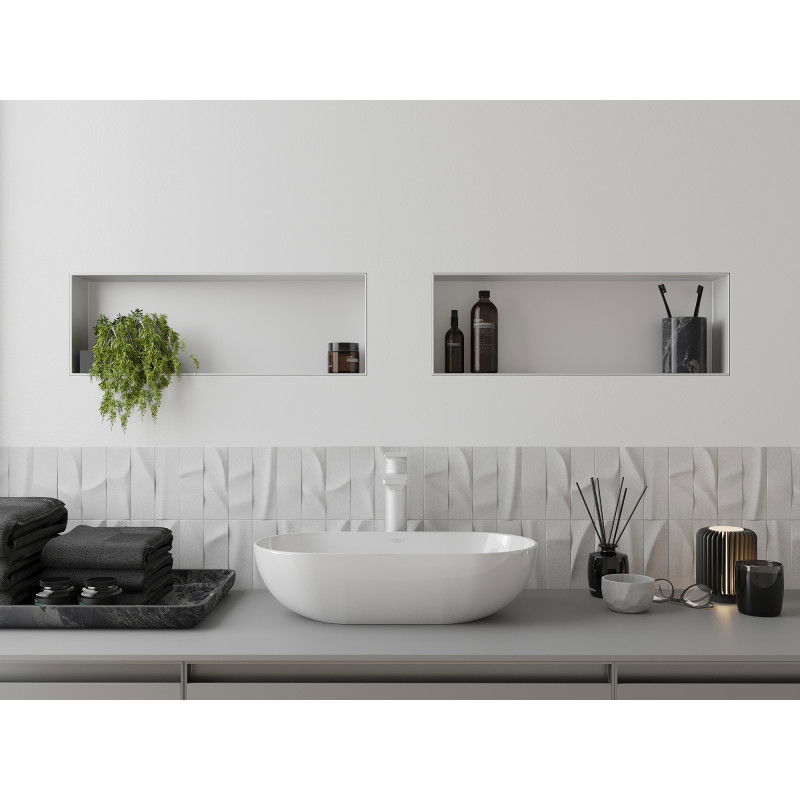 Mexen X-Wall-NR raft încastrat fără flanșă 60 x 20 cm, alb - 1921602010