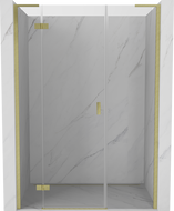 Mexen Mist-H L ușă de duș pivotantă stânga 125 cm, transparentă, auriu periat - 8A5L-125-001-55-00-L
